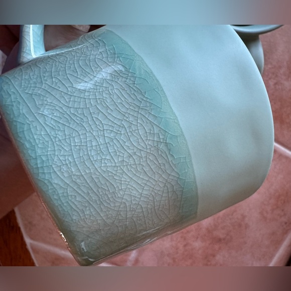 🌼Anthropologie Set of 2 Teal Ceramic mugs🌼 Like New. Never used🌼 - Picture 8 of 14